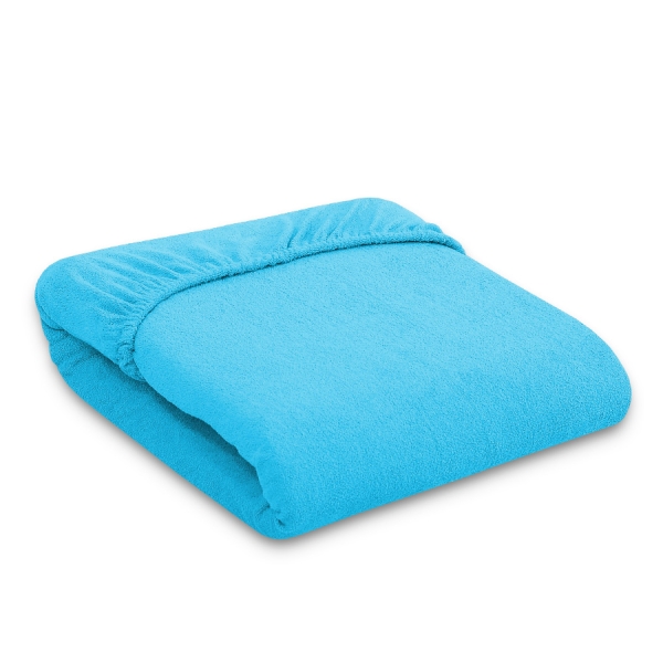 Drap Housse en éponge pour Lit Bébé 70x140 cm Turquoise