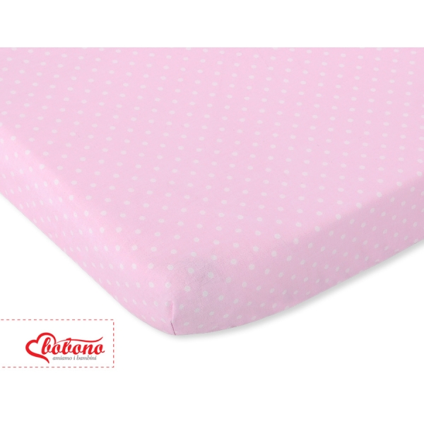 Drap-housse pour Berceau en Coton 140x70 cm Rose à Pois