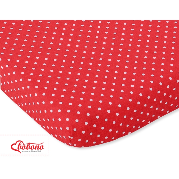 Drap-housse pour Berceau en Coton 140x70 cm Rouge à Pois