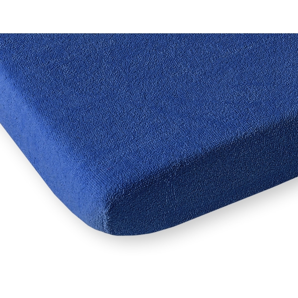 Drap pour Lit de Bébé en Tissu éponge 80x200cm Bleu Foncé