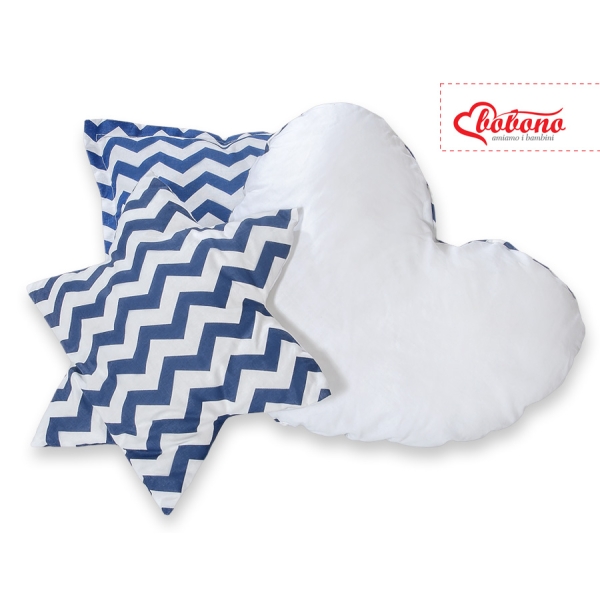 Ensemble de Coussin 3 pcs Bleu Foncé Chevron