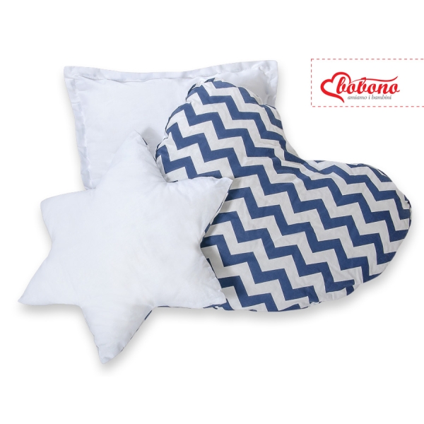 Ensemble de Coussin 3 pcs Bleu Foncé Chevron