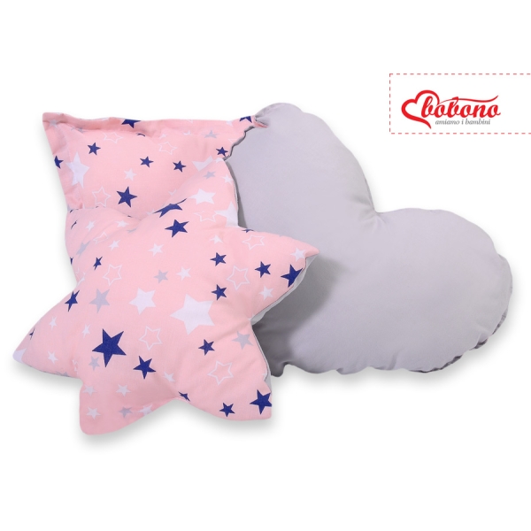 Ensemble de Coussin 3 pcs Bleu Rose Gris étoiles