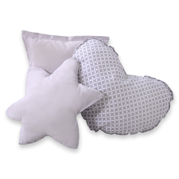 Ensemble de Coussin 3 pcs Gris