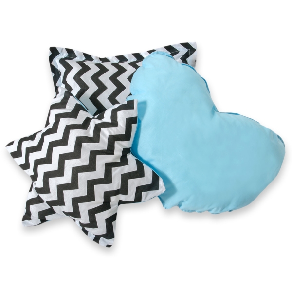 Ensemble de Coussin 3 pcs Noir Bleu Chevron