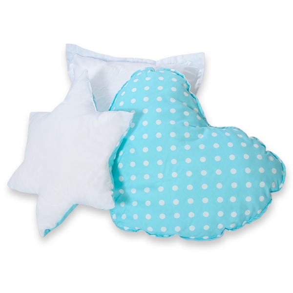 Ensemble de Coussin 3 pcs pour Tipi Turquoise à Pois