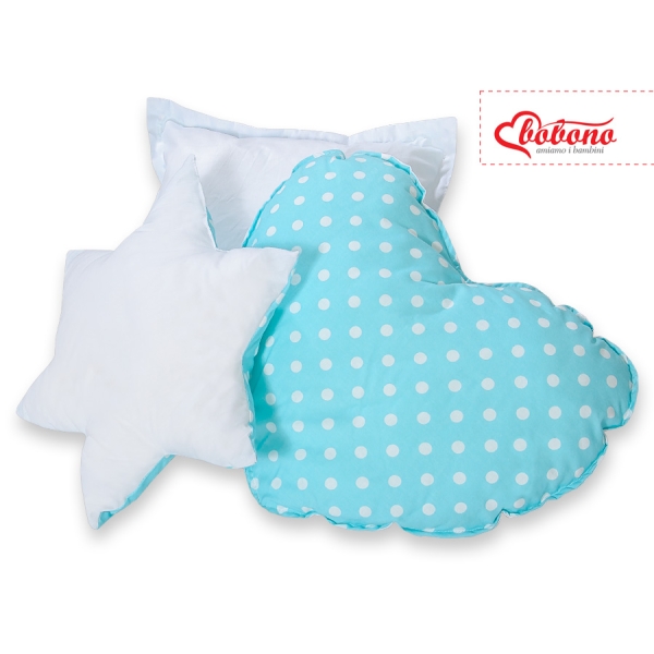 Ensemble de Coussin 3 pcs pour Tipi Turquoise à Pois