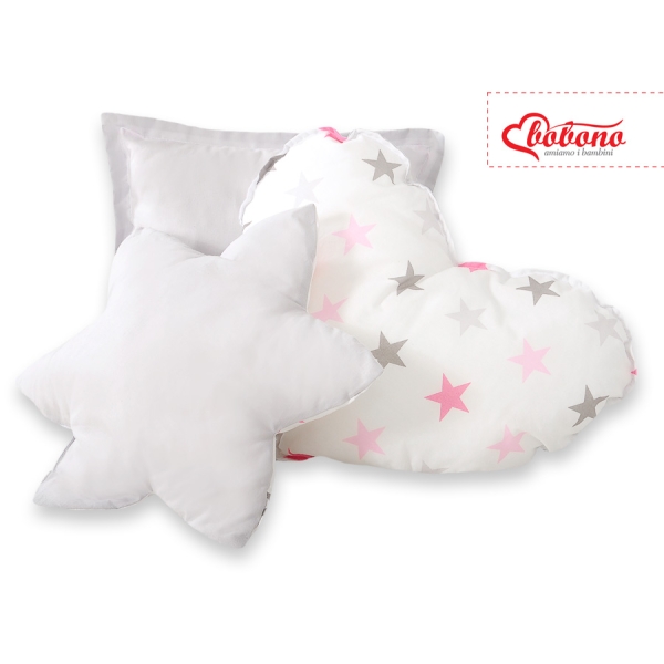 Ensemble de Coussin 3 pcs Rose Gris étoiles
