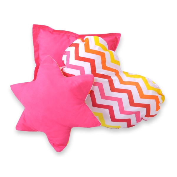 Ensemble de Coussin 3 pcs Rose Jaune Chevron
