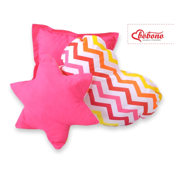 Ensemble de Coussin 3 pcs Rose Jaune Chevron