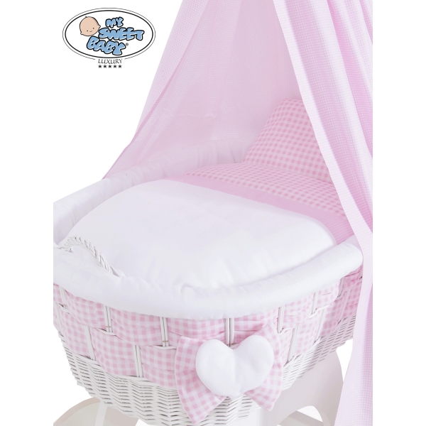 Ensemble de Couvertures 4 pcs pour Berceau avec Ciel Isabella Damier Rose