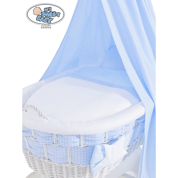 Ensemble de Couvertures 4 pcs pour Berceau avec Ciel Isabella Damier Bleu