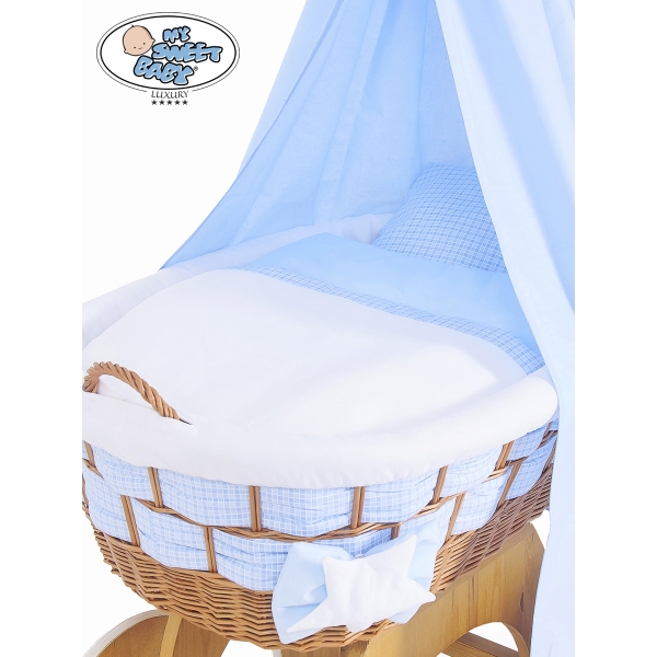 Ensemble de Couvertures 4 pcs pour Berceau avec Ciel Isabella Damier Bleu