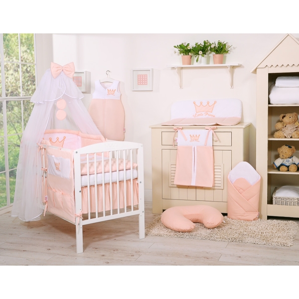 Ensemble de Linge de Lit 11 pcs avec Moustiquaire Rose Poudré Little Princess