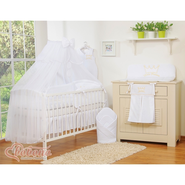 Ensemble de Linge de Lit 5 pcs avec Moustiquaire Blanc Prince / Princess