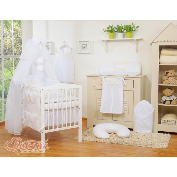 Ensemble de Linge de Lit 5 pcs avec Moustiquaire Blanc Prince / Princess