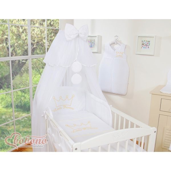 Ensemble de Linge de Lit 5 pcs avec Moustiquaire Blanc Prince / Princess