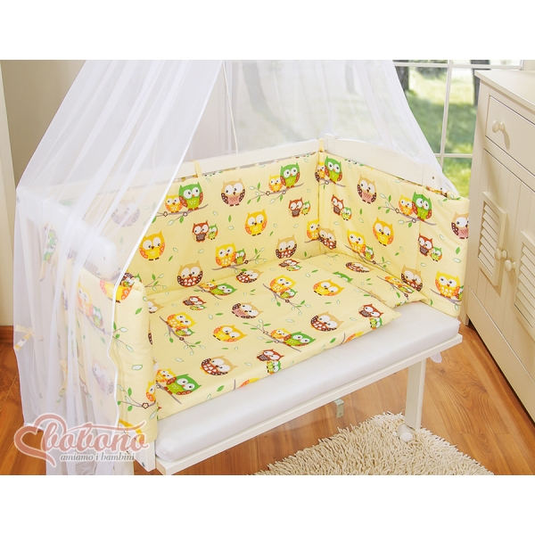 Ensemble de Linge de Lit 6 pcs pour Lit de Cododo Crème Hiboux