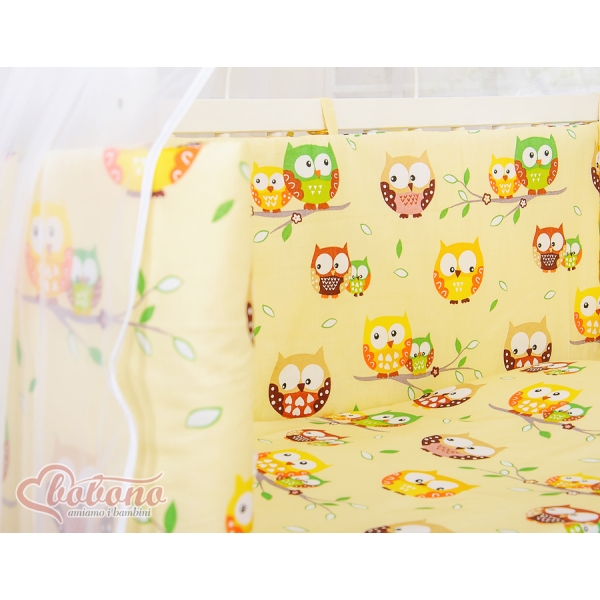 Ensemble de Linge de Lit 6 pcs pour Lit de Cododo Crème Hiboux