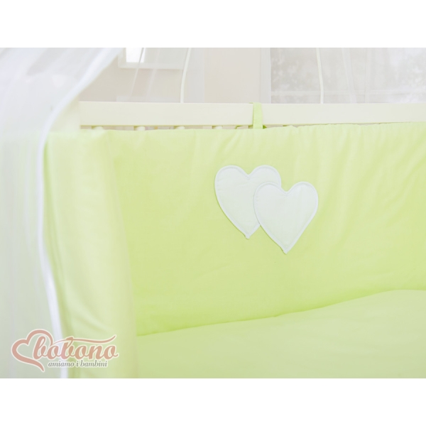 Ensemble de Linge de Lit 6 pcs pour Lit de Cododo Vert Cœurs