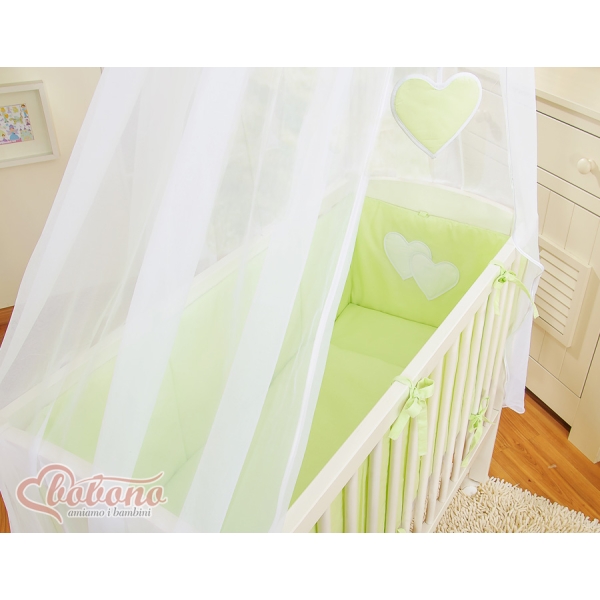 Ensemble de Linge de Lit 6 pcs pour Lit de Cododo Vert Cœurs