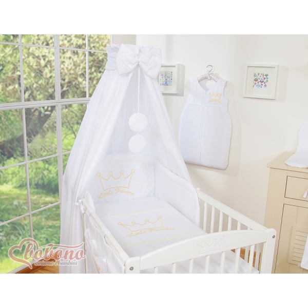 Ensemble de Linge de Lit Bébé 11 pcs Ciel Blanc Prince / Princess