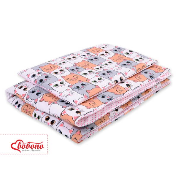 Ensemble de Linge de Lit Enfant 2 pcs 100x135 MINI Rose Gris Chats