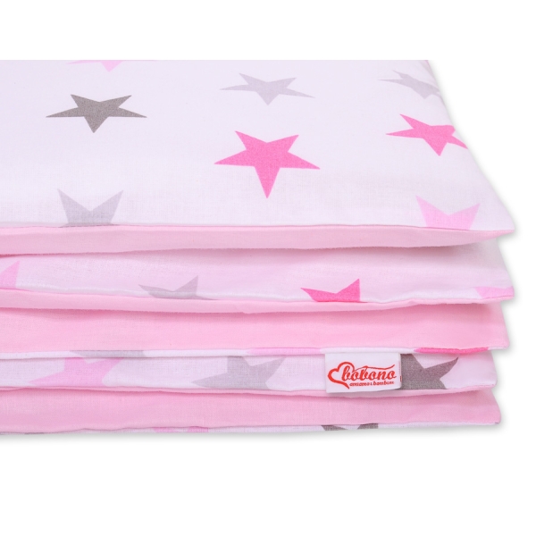 Ensemble de Linge de Lit Enfant 2 pcs 100x135 MINI Rose Gris étoiles
