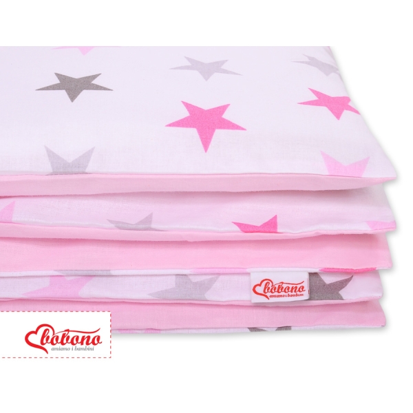 Ensemble de Linge de Lit Enfant 2 pcs 100x135 MINI Rose Gris étoiles