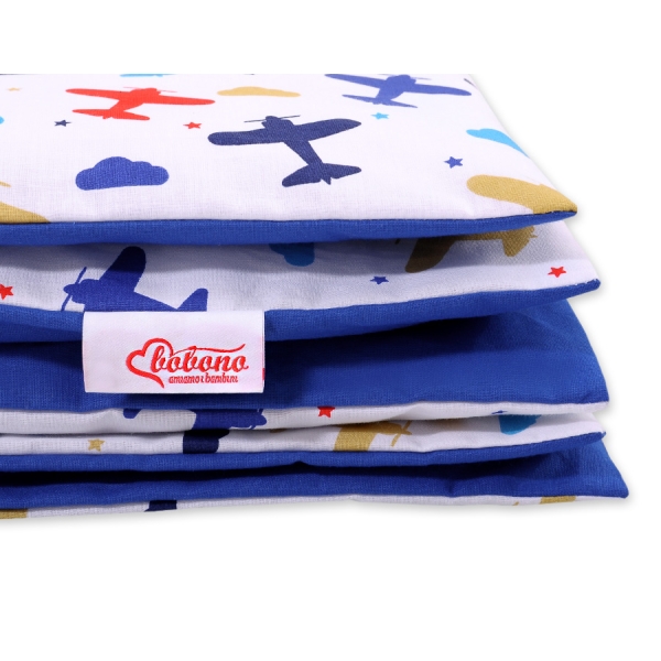Ensemble de Linge de Lit Enfant 2 pcs 140x200 cm JUNIOR Bleu Foncé Avions