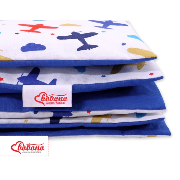 Ensemble de Linge de Lit Enfant 2 pcs 140x200 cm JUNIOR Bleu Foncé Avions