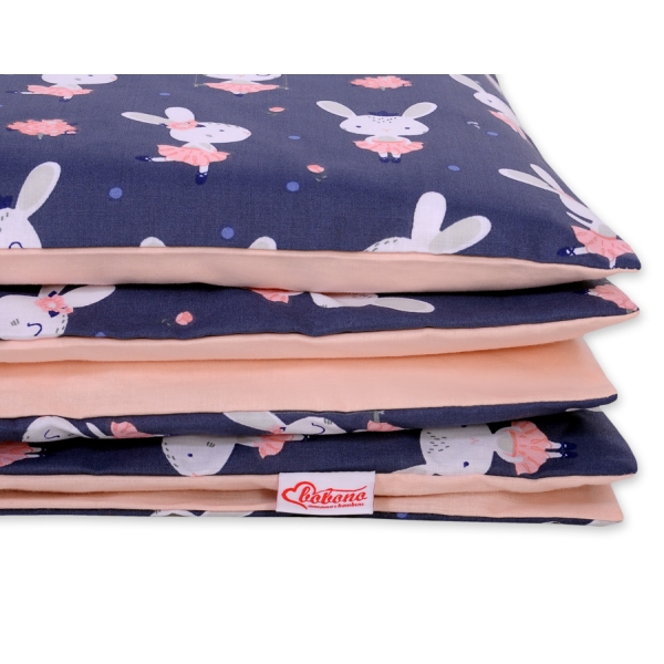 Ensemble de Linge de Lit Enfant 2 pcs 140x200 cm JUNIOR Bleu Foncé Lapins