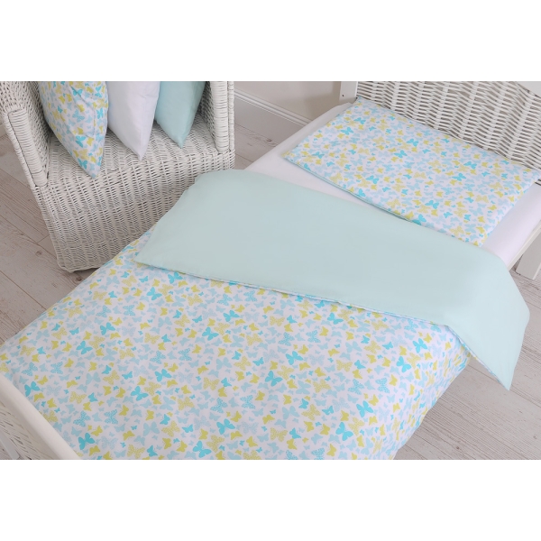 Ensemble de Linge de Lit Enfant 2 pcs 140x200 cm JUNIOR Bleu Papillons