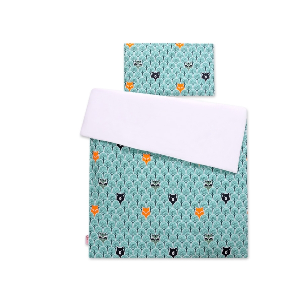 Ensemble de Linge de Lit Enfant 2 pcs 140x200 cm JUNIOR Menthe Arbres