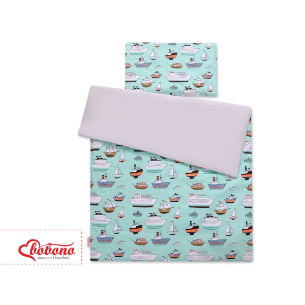 Ensemble de Linge de Lit Enfant 2 pcs 140x200 cm JUNIOR Menthe Navires