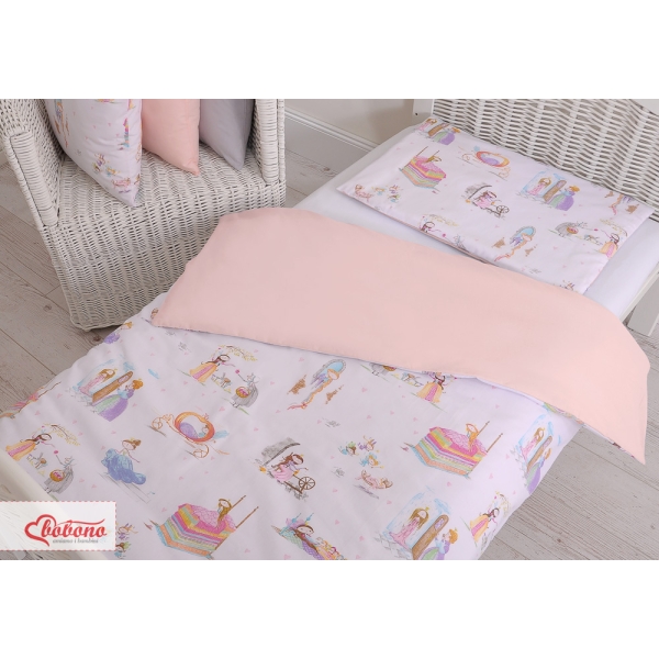 Ensemble de Linge de Lit Enfant 2 pcs 140x200 cm JUNIOR Princesse de Conte de Fées