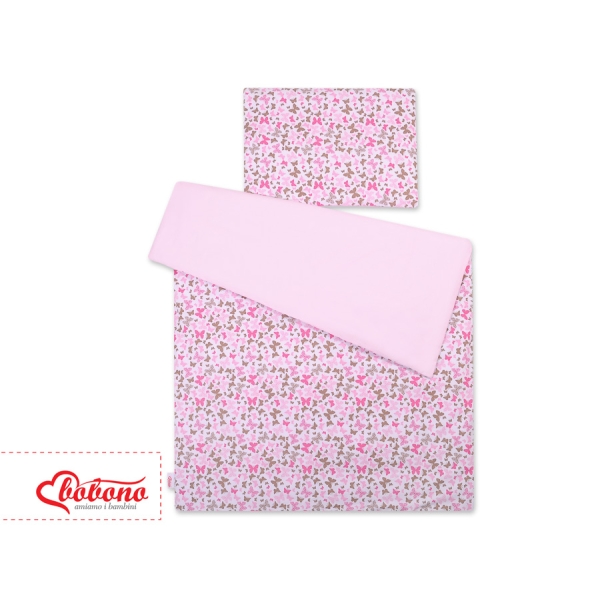 Ensemble de Linge de Lit Enfant 2 pcs 140x200 cm JUNIOR Rose Papillons