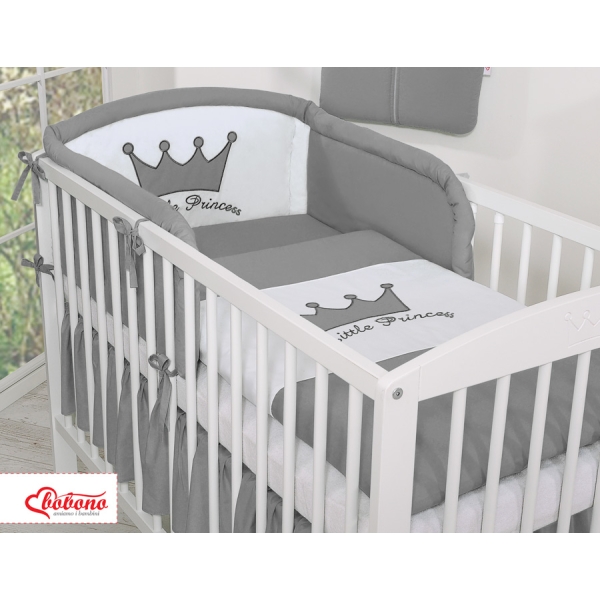 Ensemble de Linge de Lit pour Bébé 3 pcs Anthracite Prince / Princess