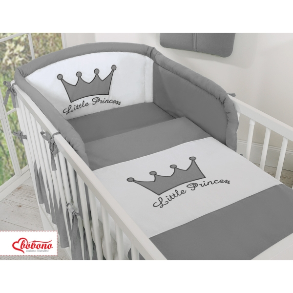 Ensemble de Linge de Lit pour Bébé 3 pcs Anthracite Prince / Princess