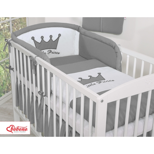 Ensemble de Linge de Lit pour Bébé 3 pcs Anthracite Prince / Princess