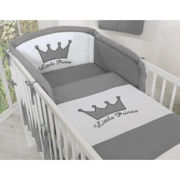 Ensemble de Linge de Lit pour Bébé 3 pcs Anthracite Prince / Princess