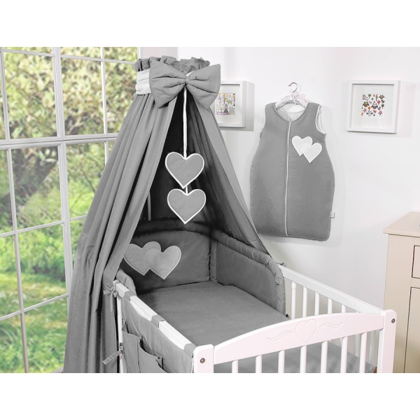 Ensemble de Linge de Lit pour Bébé 5 pcs - avec Ciel Anthracite
