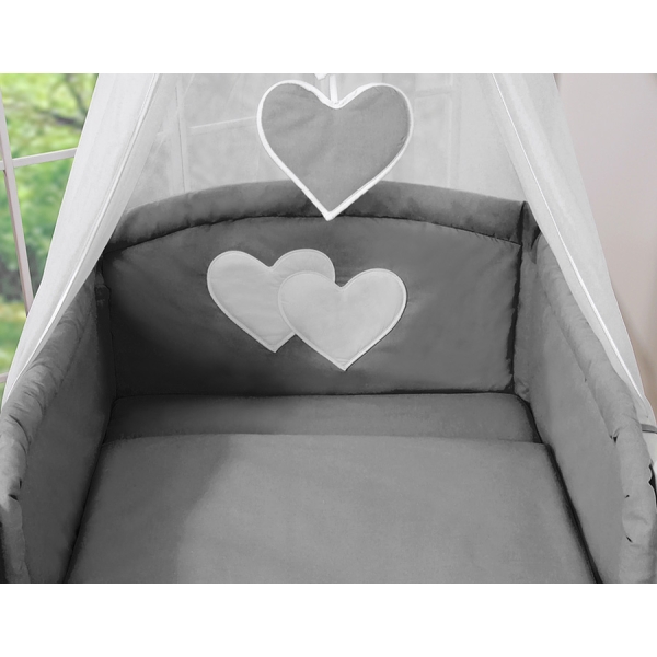 Ensemble de Linge de Lit pour Bébé 5 pcs - avec Ciel Anthracite