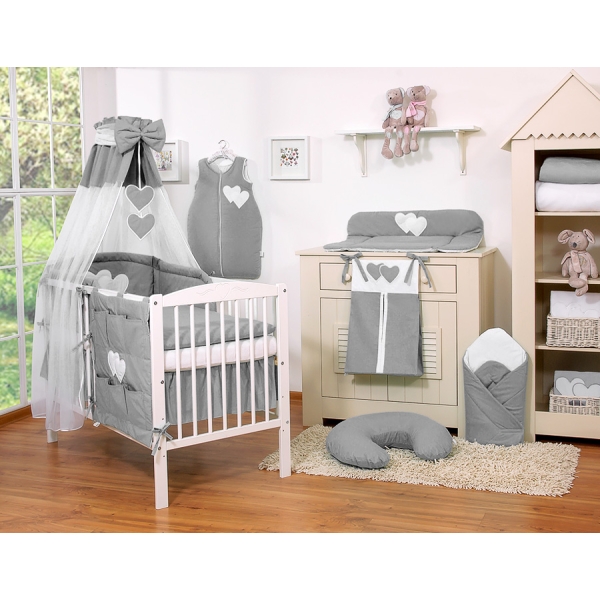 Ensemble de Linge de Lit pour Bébé 5 pcs - avec Ciel Anthracite