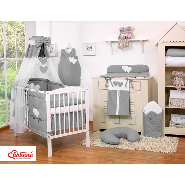 Ensemble de Linge de Lit pour Bébé 5 pcs - avec Ciel Anthracite