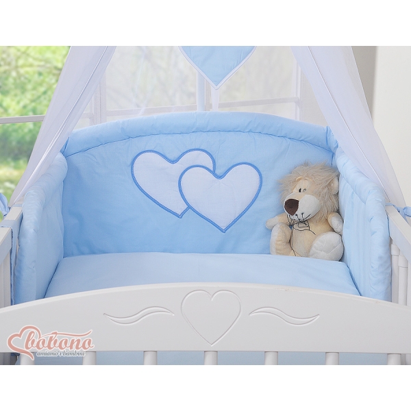 Ensemble de Linge de Lit pour Bébé 7 pcs avec Ciel Bleu Cœurs