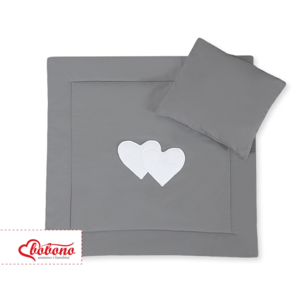 Ensemble de Linge de Lit pour Landau 2 pcs Anthracite Cœurs