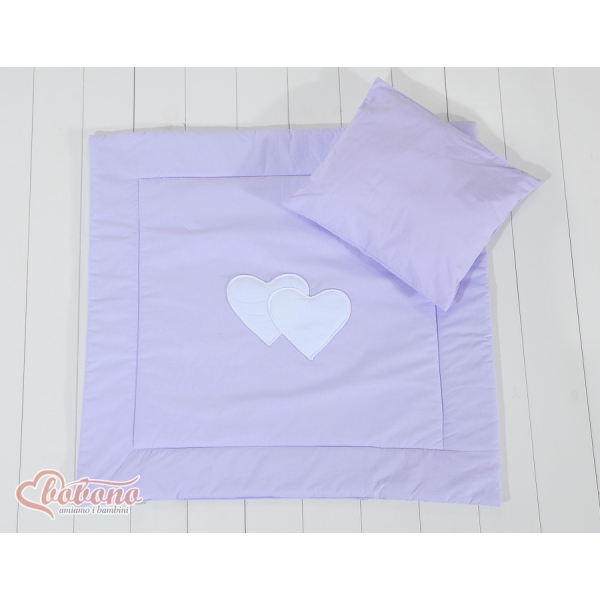Ensemble de Linge de Lit pour Landau 2 pcs Lila Cœurs