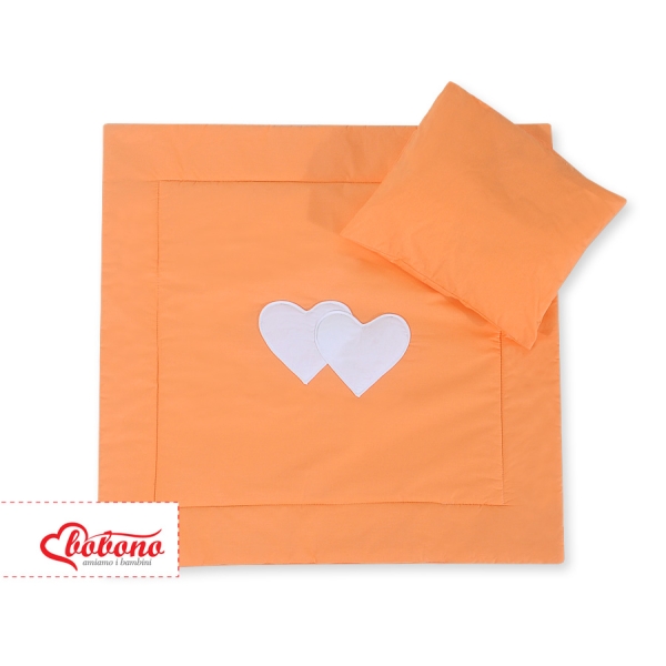 Ensemble de Linge de Lit pour Landau 2 pcs Orange Cœurs