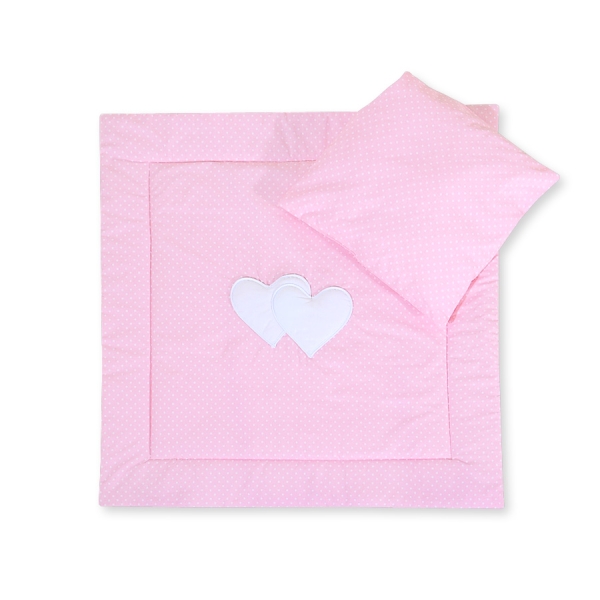 Ensemble pour Landau 2 pcs Coussin Couverture  Rose à Pois Cœurs